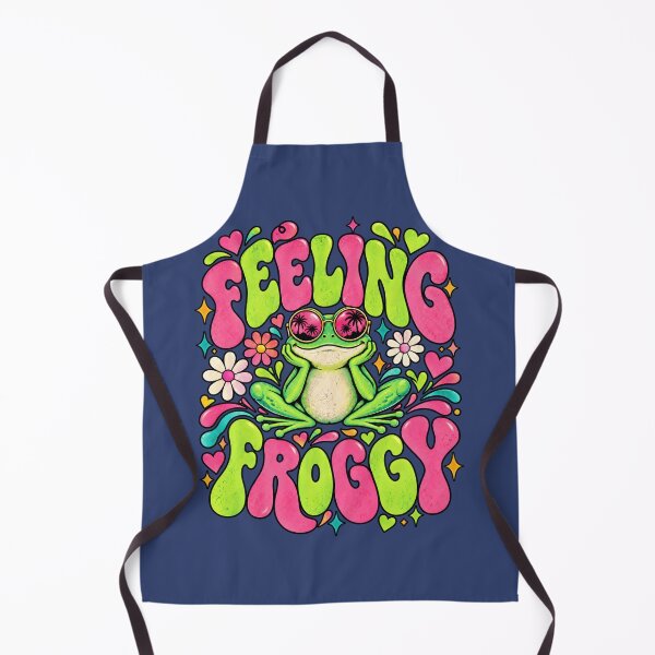 Item preview, Feeling Froggy Cute Frog Retro Groovy Floral Summer Vibes Art designed and sold by WarFX Designs.