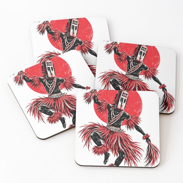 Item preview, Dogon Mask Dancer – African Linocut Art designed and sold by JanChryzostom.