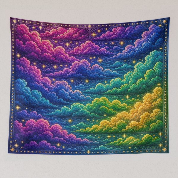 Item preview, Aesthetic Pastel Rainbow Sky & Starry Dreamcore Art designed and sold by Breezes-of-Ida.