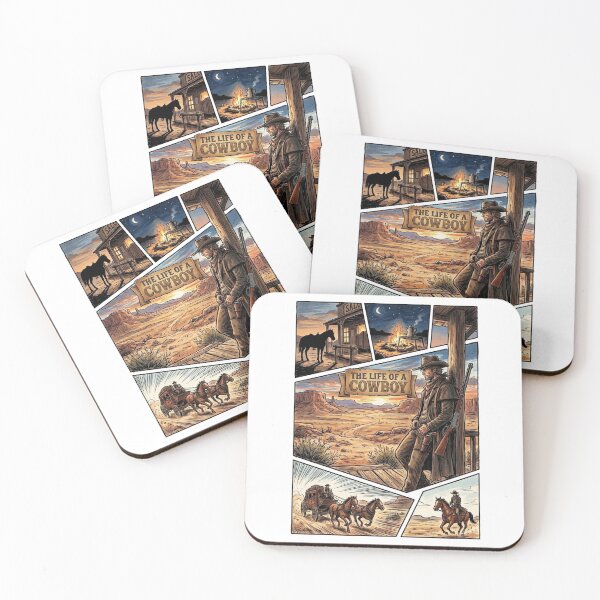 Item preview, The Life of a Cowboy Western Comic Panel designed and sold by JonelleTshirts.