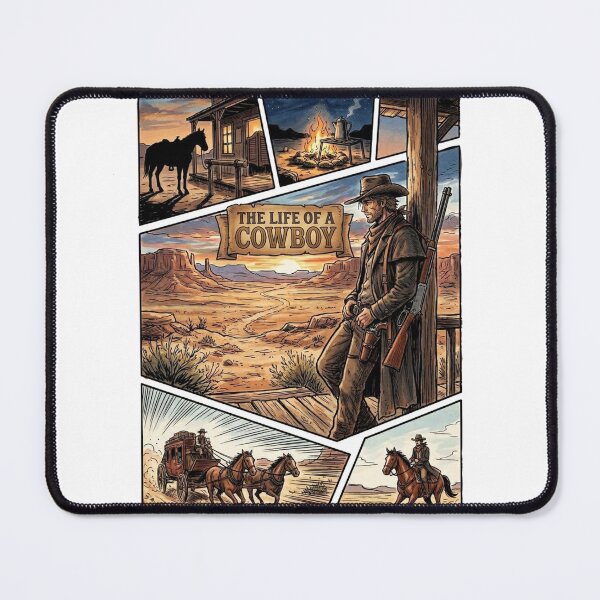 Item preview, The Life of a Cowboy Western Comic Panel designed and sold by JonelleTshirts.