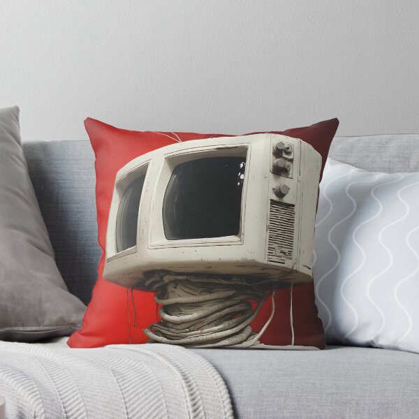 Item preview, White Double Screen TV Head With A Red Background Posters and Products designed and sold by UrbanTempleArt.