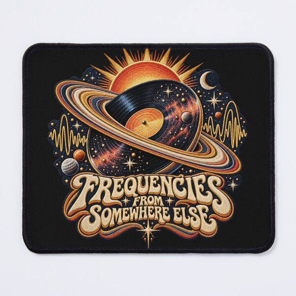 Item preview, Retro Vinyl Record Cosmic Music Art – Psychedelic 70s Embroidered Space Design designed and sold by Emoji Emblems.