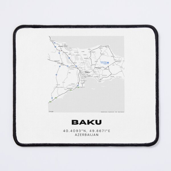 Item preview, Baku Azerbaijan Map | Minimalist Baku Location & Travel Design designed and sold by RM-Journey.