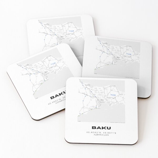 Item preview, Baku Azerbaijan Map | Minimalist Baku Location & Travel Design designed and sold by RM-Journey.