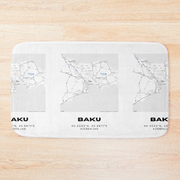 Item preview, Baku Azerbaijan Map | Minimalist Baku Location & Travel Design designed and sold by RM-Journey.