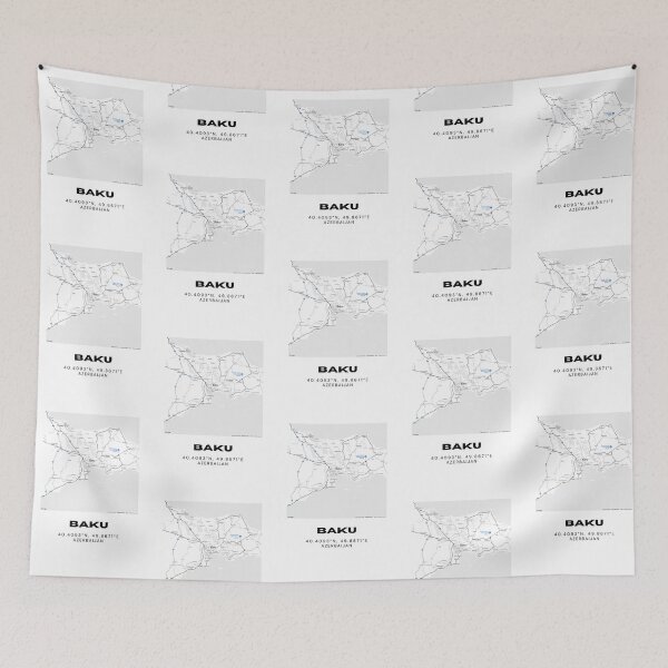 Item preview, Baku Azerbaijan Map | Minimalist Baku Location & Travel Design designed and sold by RM-Journey.