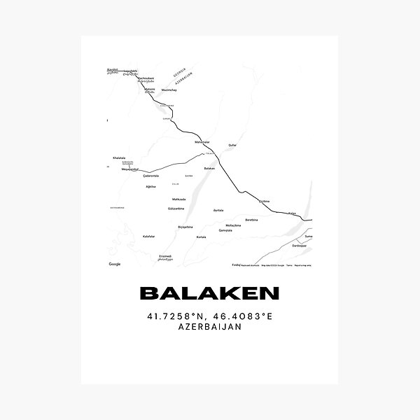 Item preview, Balaken Azerbaijan Map | Minimalist Balaken Location & Travel Design designed and sold by RM-Journey.