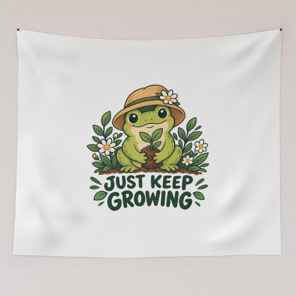 Item preview, Just Keep Growing Frog Gardening Cute Nature Plant Lover designed and sold by abd555ata666.