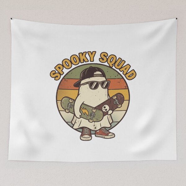 Item preview, Spooky Squad Halloween Skateboard Ghost designed and sold by JOSUQ.