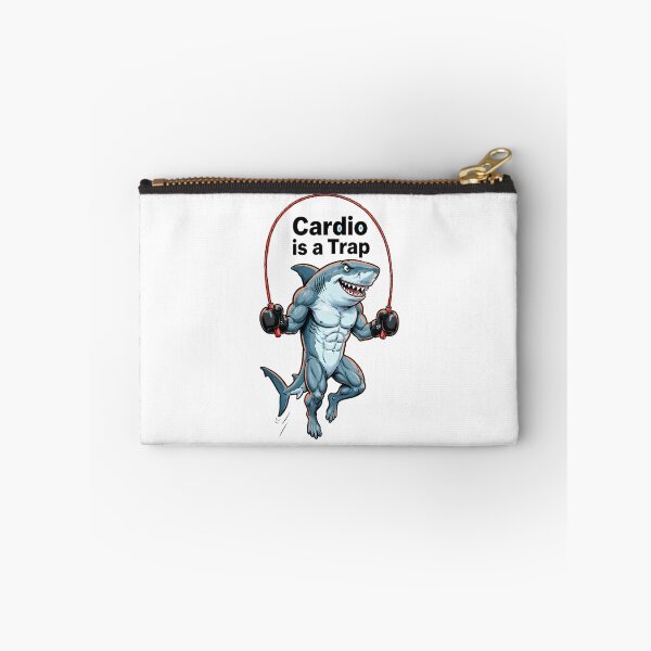 Item preview, Bodybuilder Shark "Cardio is a Trap" - Funny Illustration of a Shark Jumping Rope designed and sold by fastansic.