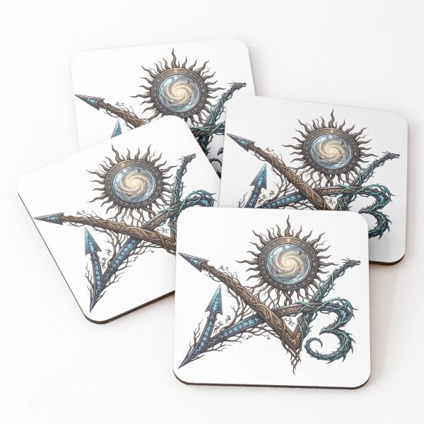 Item preview, AO3 Fanfiction Dark Fantasy Dragon Runes Sun designed and sold by Luz M. Oroño.