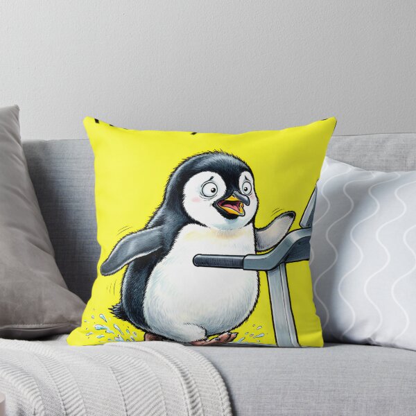 Item preview, Penguin on Treadmill "Running Away From My Problems" - Funny Illustration of a Penguin Doing Cardio designed and sold by fastansic.
