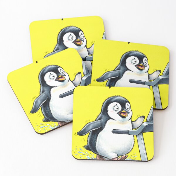 Item preview, Penguin on Treadmill "Running Away From My Problems" - Funny Illustration of a Penguin Doing Cardio designed and sold by fastansic.