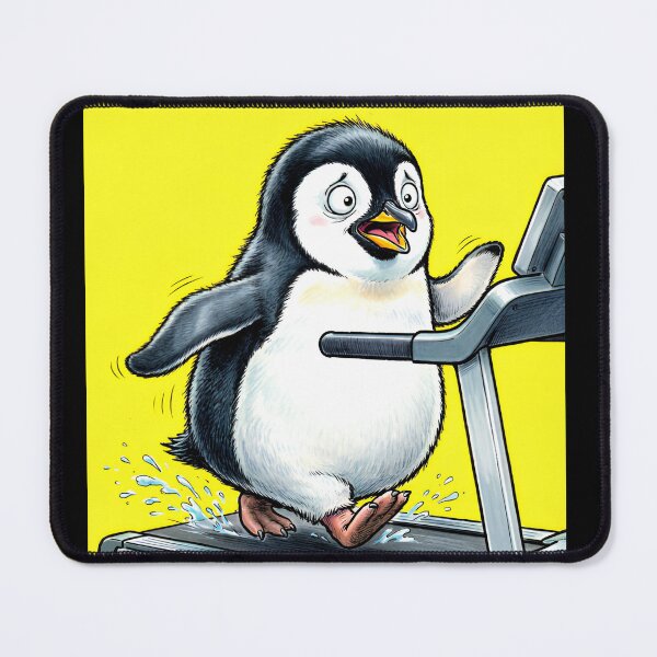 Item preview, Penguin on Treadmill "Running Away From My Problems" - Funny Illustration of a Penguin Doing Cardio designed and sold by fastansic.