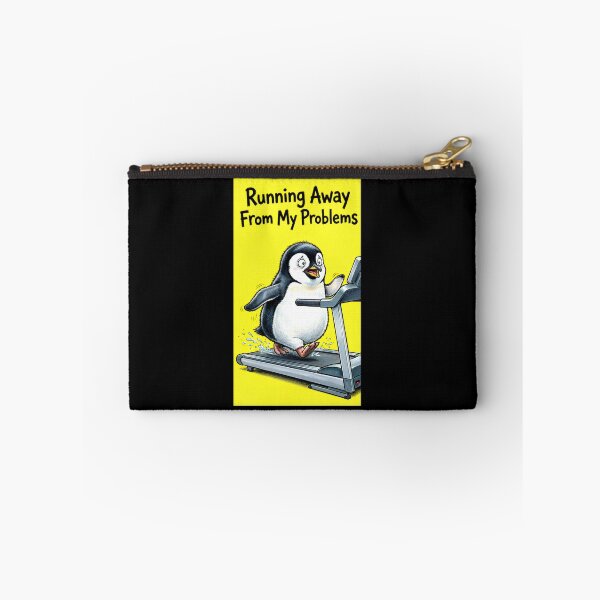 Item preview, Penguin on Treadmill "Running Away From My Problems" - Funny Illustration of a Penguin Doing Cardio designed and sold by fastansic.