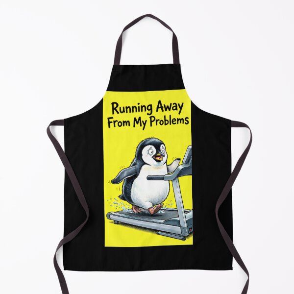 Item preview, Penguin on Treadmill "Running Away From My Problems" - Funny Illustration of a Penguin Doing Cardio designed and sold by fastansic.