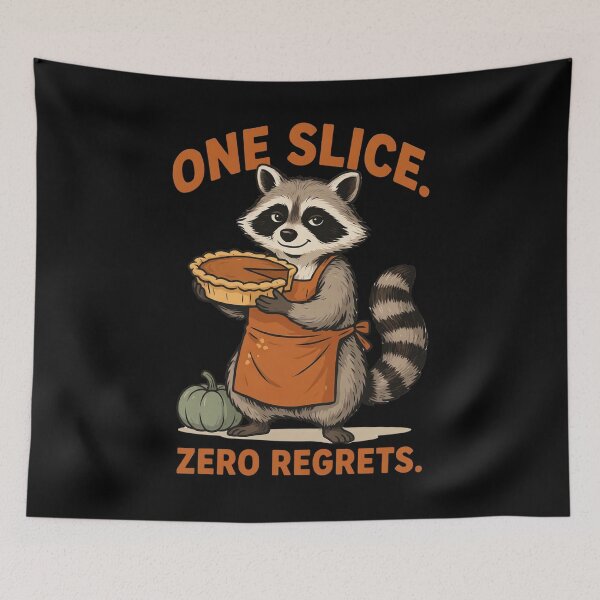 Item preview, Raccoon Baker with Pumpkin Pie - Cozy Autumn Kitchen Art designed and sold by Savage-Apron.