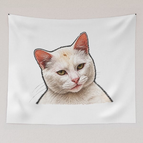 Item preview,  Funny White cat meme | White street cat designed and sold by TeeARTHY.