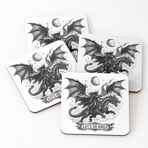 Item preview, Dark Fantasy Dragon Rider Gothic Moon Dragon Medieval Fantasy designed and sold by Rtcraftani.