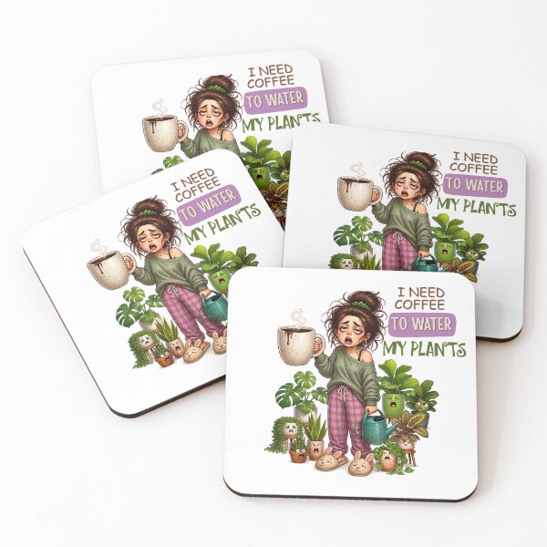 Item preview, I Need Coffee To Water My Plants Sticker designed and sold by KaBaRen.