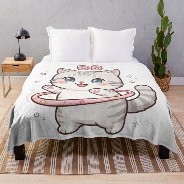 Item preview, Cute Kitten Playing Hula Hoop - Kawaii Tabby Cat "BB" Sticker & Design designed and sold by PetalsPaws.