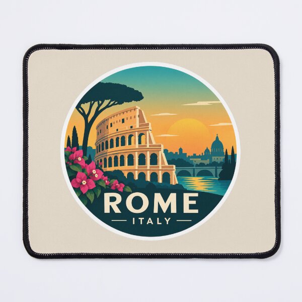 Item preview, Rome Italy Colosseum Retro Travel Art designed and sold by GusiaTreasures.