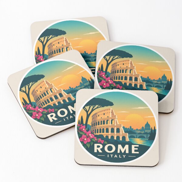 Item preview, Rome Italy Colosseum Retro Travel Art designed and sold by GusiaTreasures.