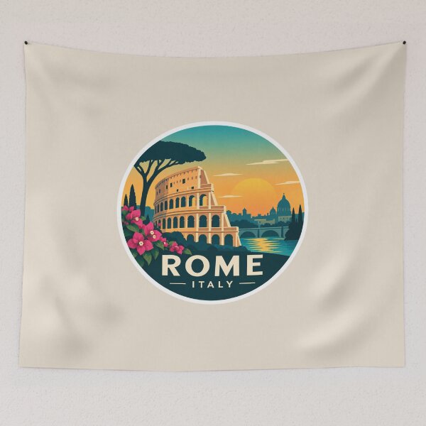 Item preview, Rome Italy Colosseum Retro Travel Art designed and sold by GusiaTreasures.