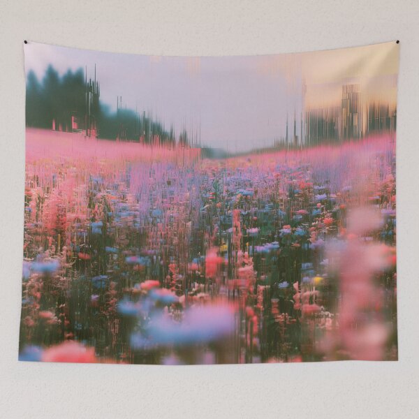Item preview, Digital Wildflowers – Dreamy Glitch Meadow designed and sold by AlfiB.