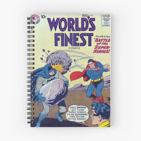 Item preview, Worlds Finest Comics Batman v Superman Vintage Comic Original Custom Poster Art Tee designed and sold by Cool Robot Bro..