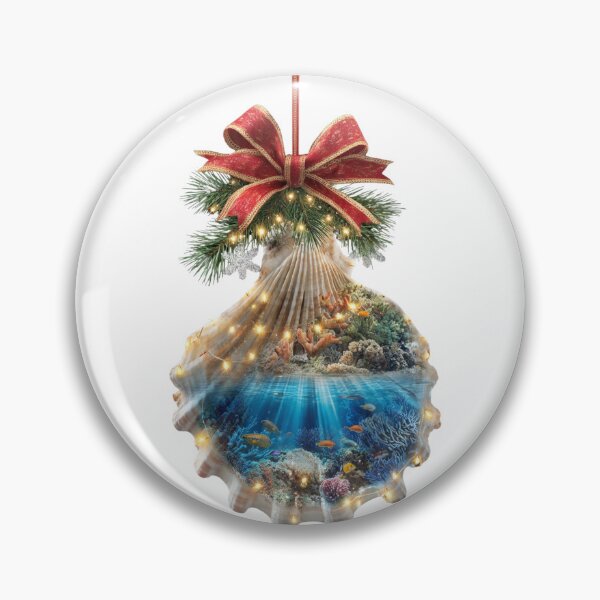 Item preview, Coastal Christmas Ocean Seashell Ornament designed and sold by LC&LCPlatform.