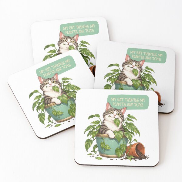 Item preview, My Cat Thinks Plants Are Toys Funny Sticker designed and sold by KaBaRen.