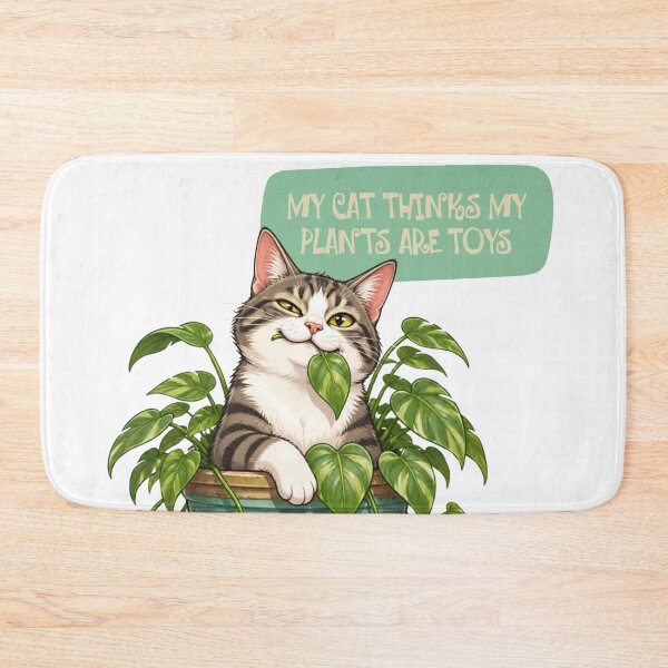 Item preview, My Cat Thinks Plants Are Toys Funny Sticker designed and sold by KaBaRen.