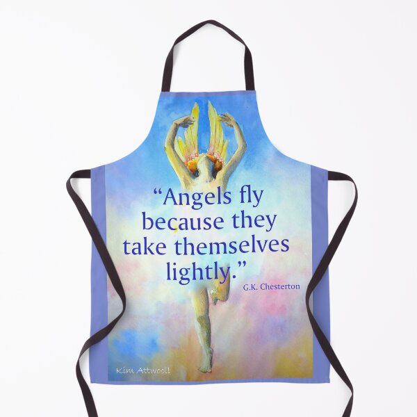 Item preview, “Angels fly because they take themselves lightly” original watercolor. designed and sold by aswoa.