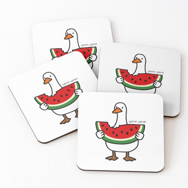 Item preview, duck eating watermelon  designed and sold by Borublue.
