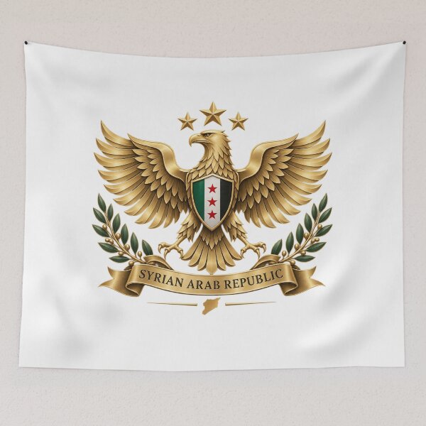 Item preview, Syrian Arab Republic Golden Eagle Emblem – Syria Heritage Design designed and sold by CraftNestNoor.