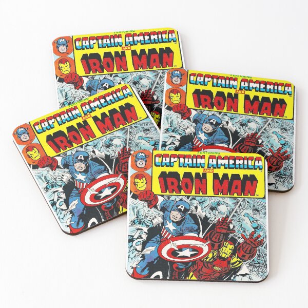 Item preview, Captain America Ironman Marvel Comics Comic Book Original Custom Vintage Movie Poster Art designed and sold by Cool Robot Bro..