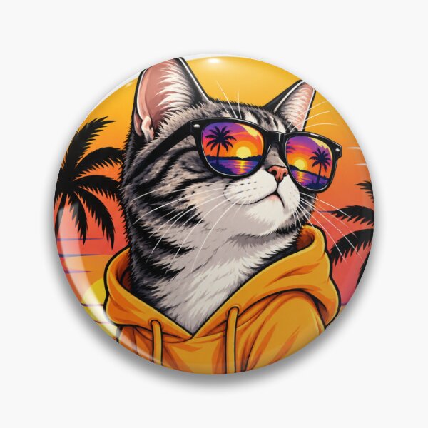 Item preview, Cool Cat Sunset Tropical Retro designed and sold by MCreations1998.