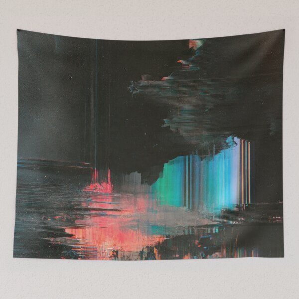 Item preview, Fractured Horizon – Dark Abstract Glitch designed and sold by AlfiB.