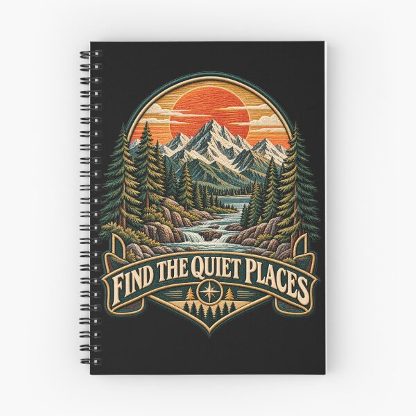 Item preview, Retro Mountain Adventure Badge – Find the Quiet Places Vintage Outdoor Art designed and sold by Emoji Emblems.