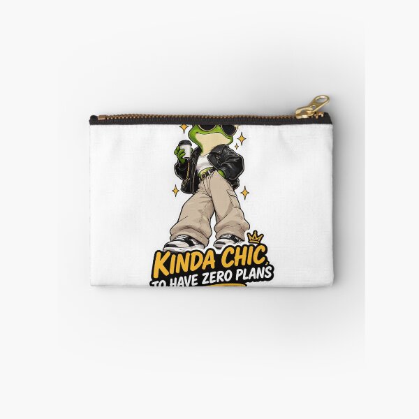 Item preview, Kinda Chic To Have Zero Plans – Funny Frog Streetwear Sticker designed and sold by Red1-Emporium.