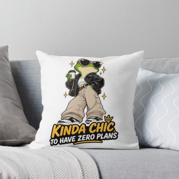 Item preview, Kinda Chic To Have Zero Plans – Funny Frog Streetwear Sticker designed and sold by Red1-Emporium.