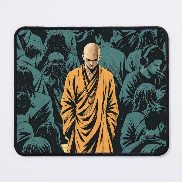 Item preview, The Still Way — Monk in the Crowd Spiritual Meditation Art designed and sold by SacredLensV.