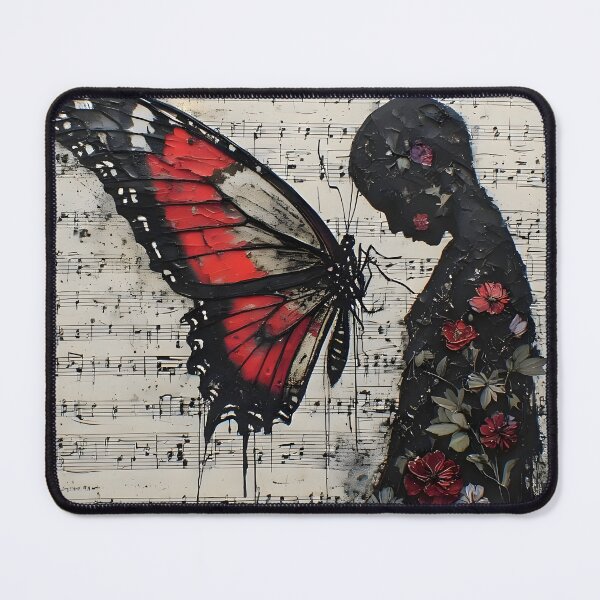 Item preview, Human Figure With Crimson Butterfly Portrait Prints and Products  designed and sold by UrbanTempleArt.