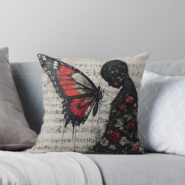 Item preview, Human Figure With Crimson Butterfly Portrait Prints and Products  designed and sold by UrbanTempleArt.