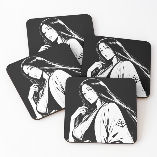 Item preview, Elegant Monochrome Samurai Woman – Black and White Japanese Warrior Art designed and sold by Dyan4.