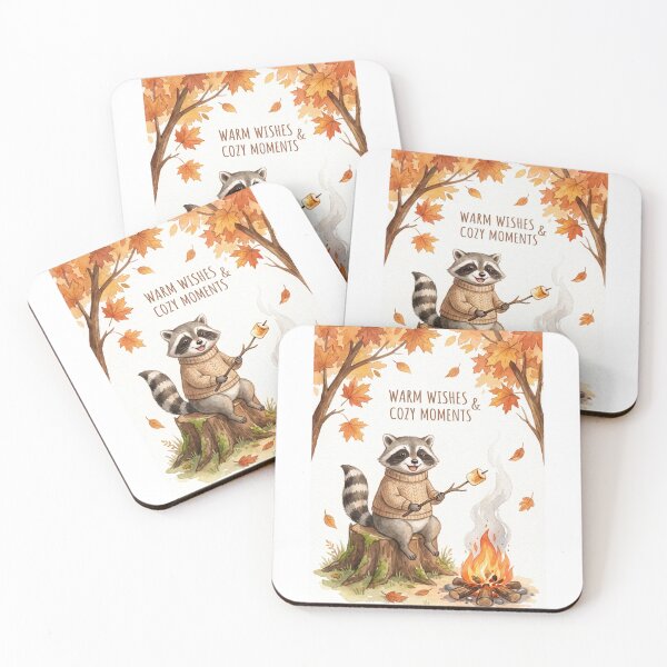 Item preview, Campfire Raccoon Marshmallow Roast designed and sold by Tiffany Roy.