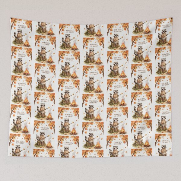 Item preview, Campfire Raccoon Marshmallow Roast designed and sold by Tiffany Roy.