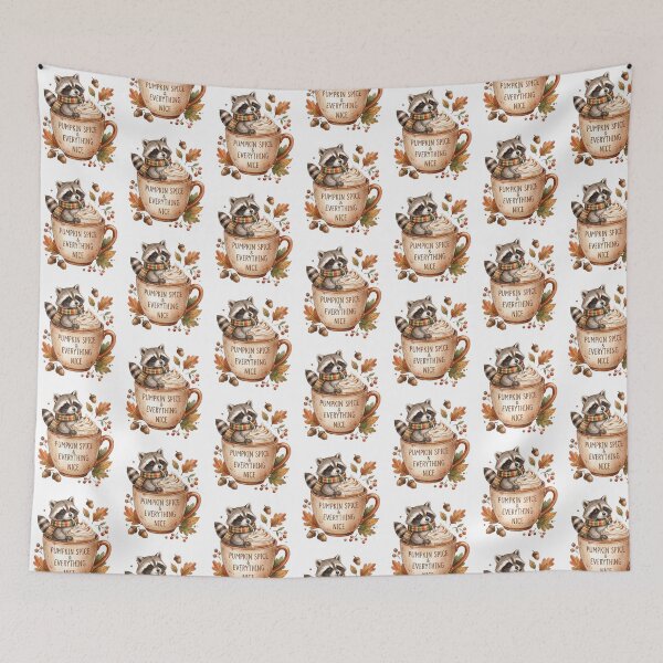 Item preview, Pumpkin Spice Raccoon Mug designed and sold by Tiffany Roy.